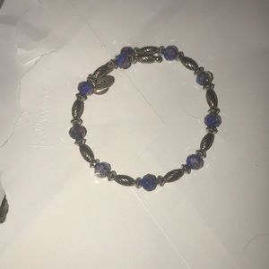 Alex and Ani silver and purple bracelet
